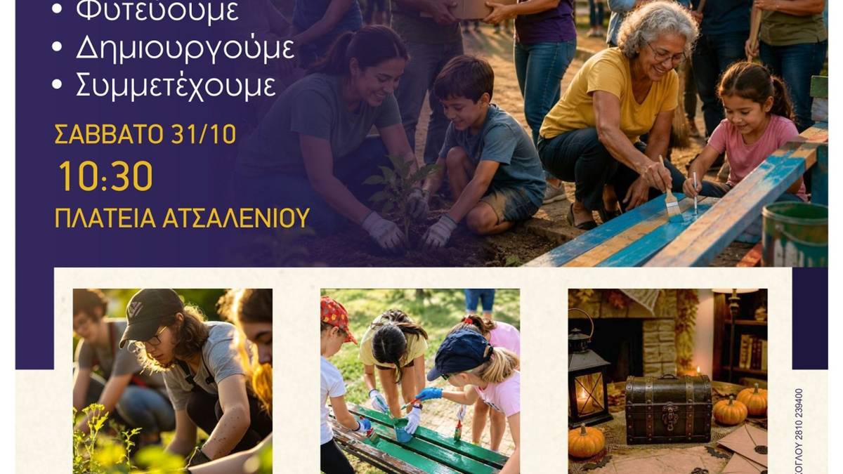 Αφίσα της δράσης «Μια Πλατεία Γεμάτη Ζωή!» στο Ατσαλένιο