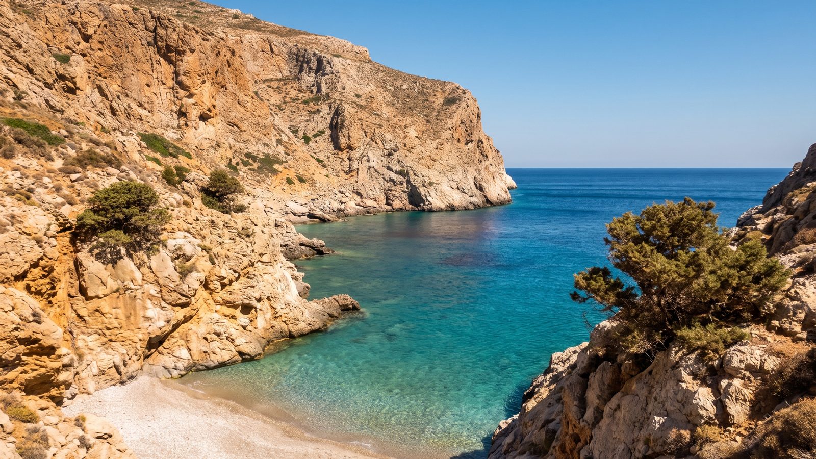 Βραχώδης ακτή σε νησί του Αιγαίου. Ενδεικτική εικόνα.